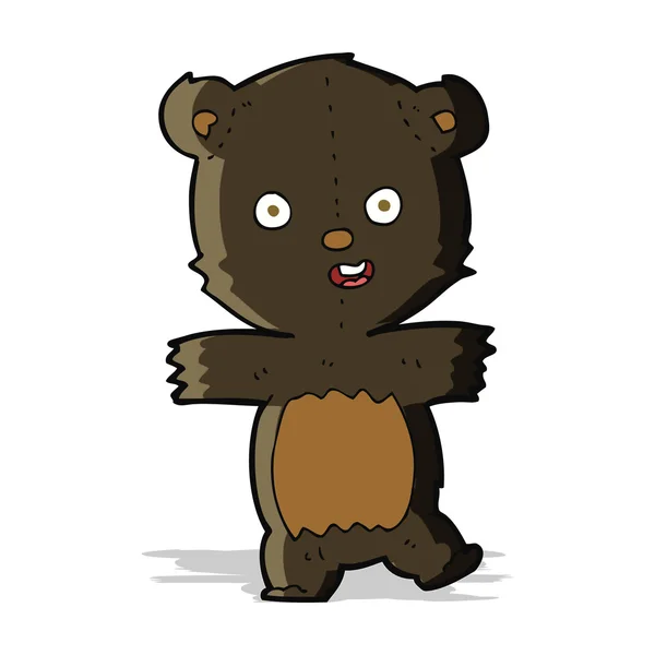 Desenho animado bonito urso preto filhote —  Vetores de Stock
