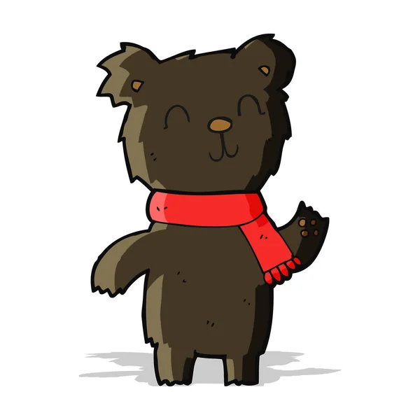 Desenho animado bonito urso preto filhote — Vetor de Stock