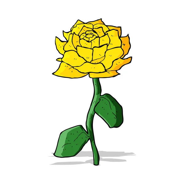 Cartoon der gelben Rose — Stockvektor