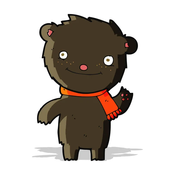 Desenho animado bonito urso preto — Vetor de Stock