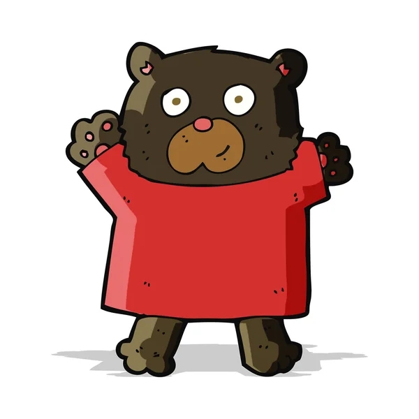 Dibujos animados lindo oso negro — Vector de stock