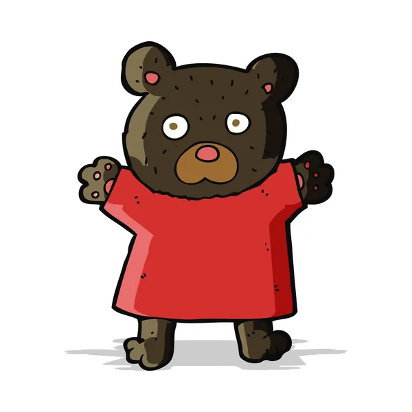 Cartone animato carino orso nero — Vettoriale Stock