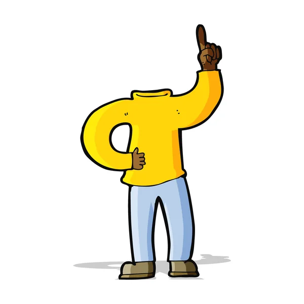 Karikatur kopfloser Körper mit erhobener Hand — Stockvektor