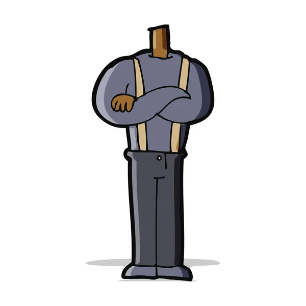 Γελοιογραφία σώμα με διπλωμένα χέρια (μίγμα και ταιριάζει με κινούμενα σχέδια ή προσθέστε δικά — Διανυσματικό Αρχείο