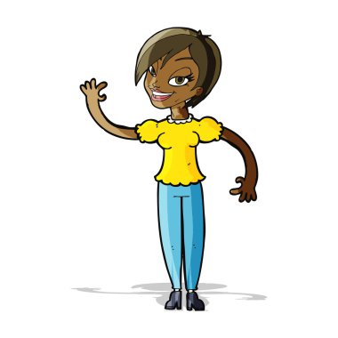 çizgi film kadın sallıyor