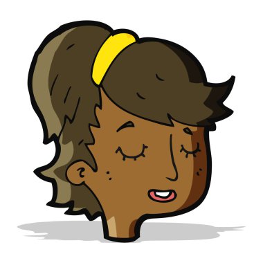 Çizgi film güzel kadın yüzü