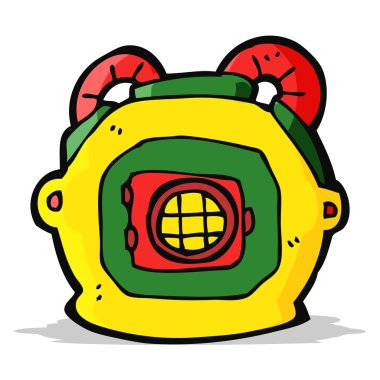 çizgi film eski deep sea diver kask