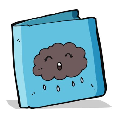 Bulut desenli çizgi film kartı