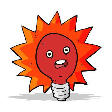 karikatür kırmızı ampul