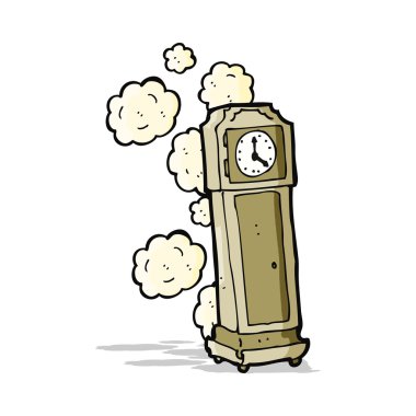 karikatür eski büyükbaba saati