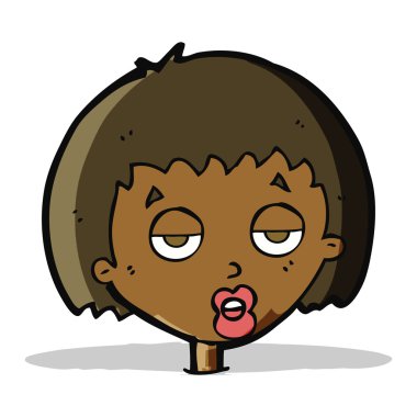 karikatür sıkılmış kadın