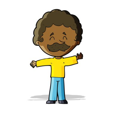 Çizgi filmdeki bıyıklı çocuk.