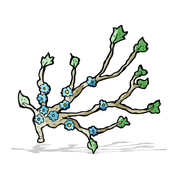 Cartoon blommande grenlatrina — Stock vektor