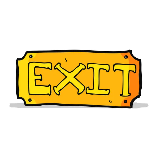 Cartoon exit sign — Stock Vector