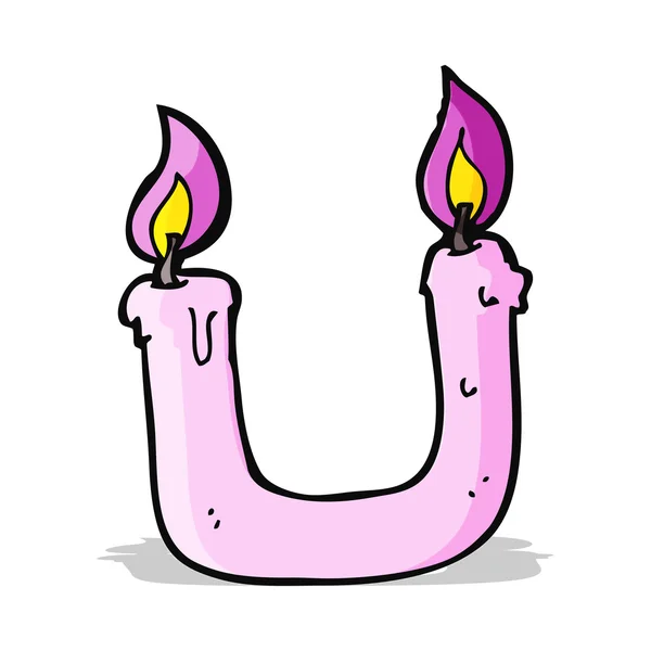 Accendere la candela ad entrambe le estremità cartone animato — Vettoriale Stock