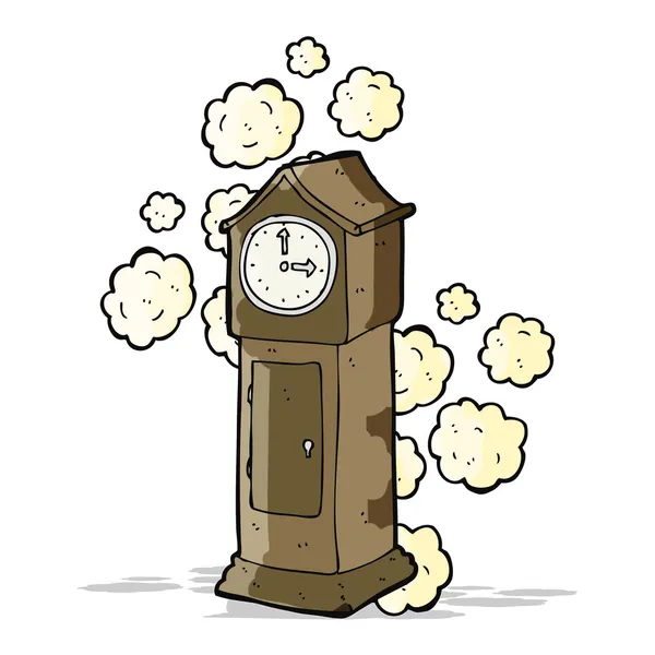 Cartoon dusty old grandfather clock — Stock Vector