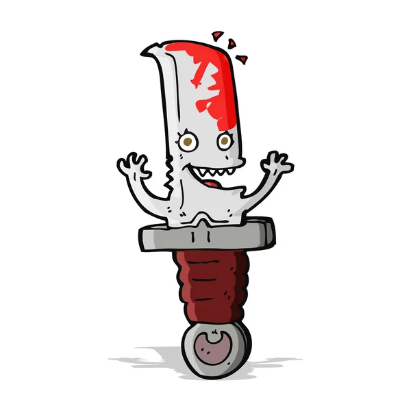 Crazy cartoon knife character — Stock Vector