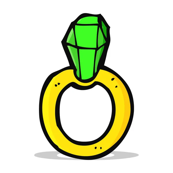 Bague rubis dessin animé — Image vectorielle