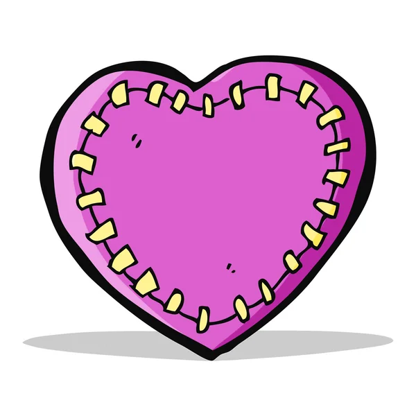 Cartoon stitched heart — Stock Vector