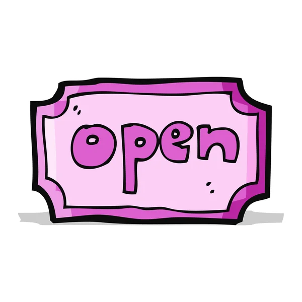 Cartoon open sign — Stock Vector