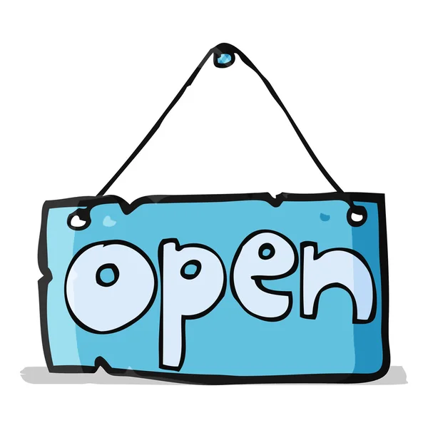 Cartoon open shop sign — Stock Vector © lineartestpilot 44400281