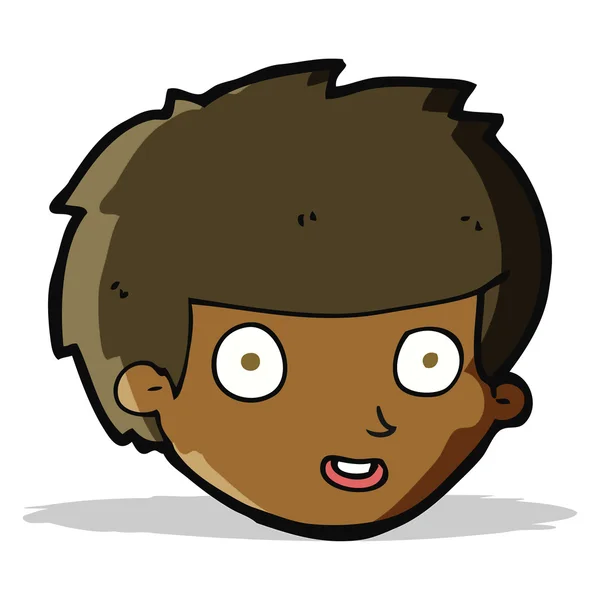 Cartoon happy pojkens ansikte — Stock vektor