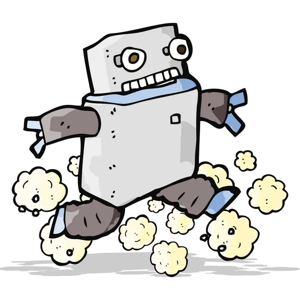 Robot de dibujos animados corriendo — Vector de stock