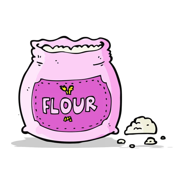 Cartoon pink bag of flour — Stock Vector