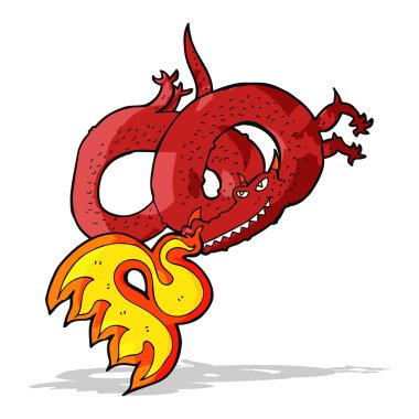 çizgi film ejderhası ateş püskürtüyor