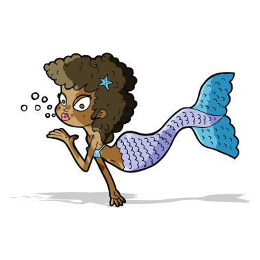 Çizgi film denizkızı öpücüğü