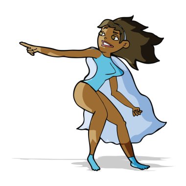 Çizgi filmdeki süper kahraman kadın...