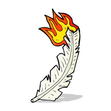 karikatür yanan tüy