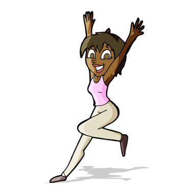 çizgi film heyecanlı kadın