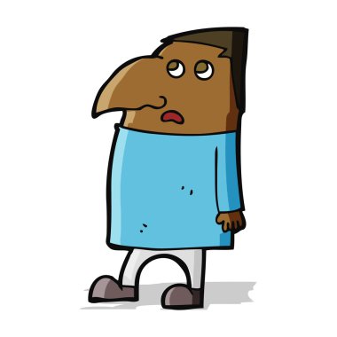 endişeli adam çizgi film