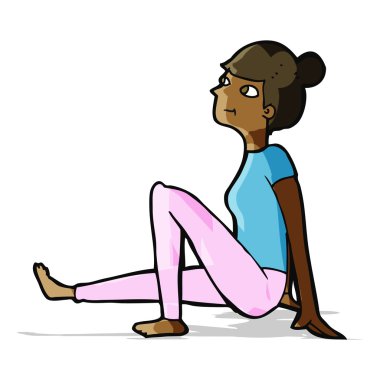 çizgi film kadın oturuyordu