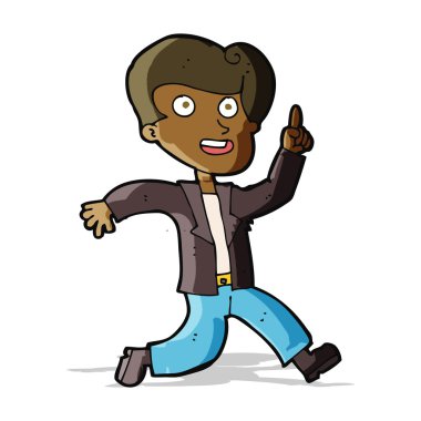 Harika bir fikri olan çizgi film adamı.