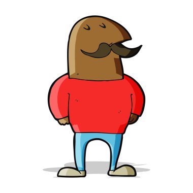 çizgi filmdeki bıyıklı kel adam.