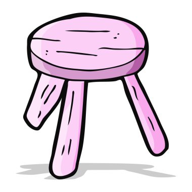 karikatür pembe tabure