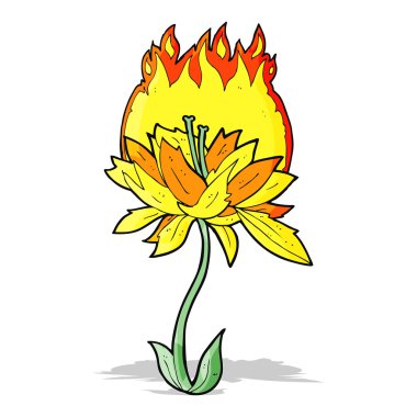 karikatür yakma çiçek