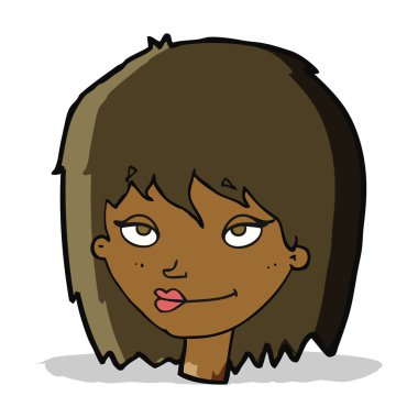 gülümseyen kadın karikatür