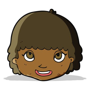 çizgi film mutlu kadın yüzü