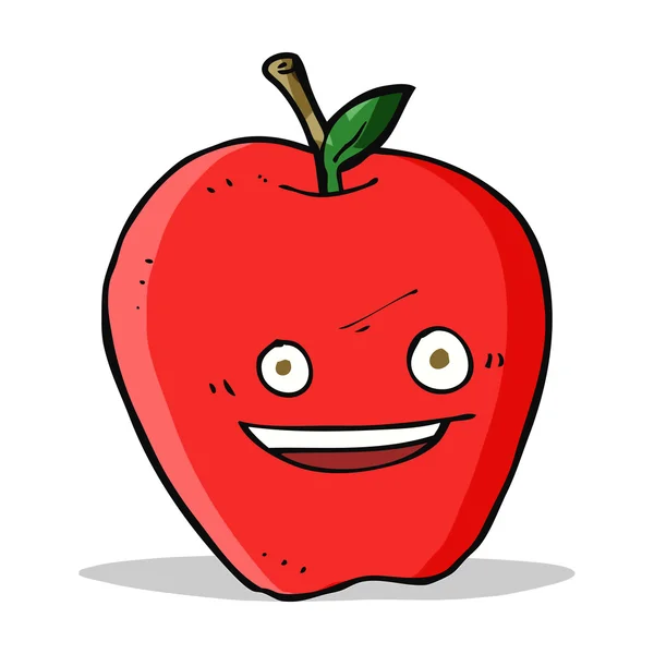 Cartone animato mela felice — Vettoriale Stock