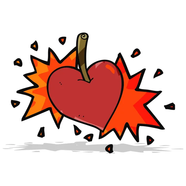 Cartoon liefde hart kers — Stockvector
