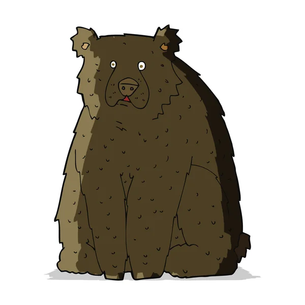 Dessin animé drôle ours noir — Image vectorielle
