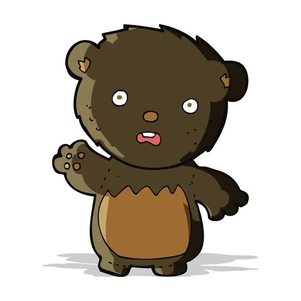 Cartoon worried black bear — Stock Vector