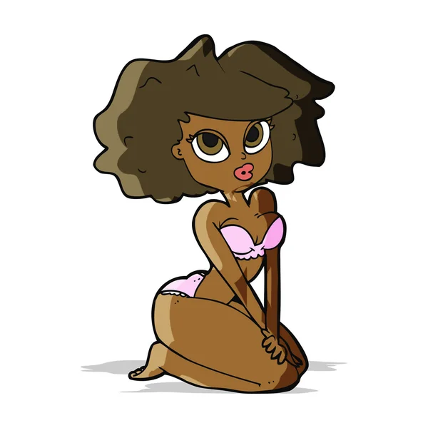 Mujer de dibujos animados con bikini — Archivo Imágenes Vectoriales