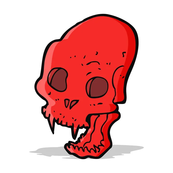 漫画不気味な吸血鬼の頭蓋骨 — ストックベクタ