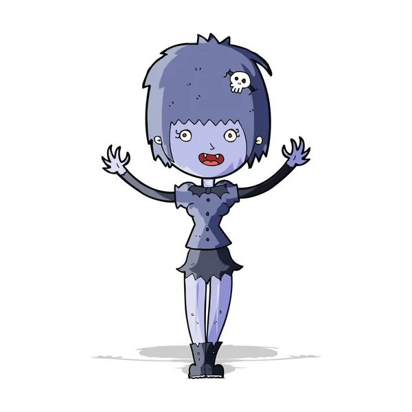 Menina vampira dos desenhos animados — Vetor de Stock