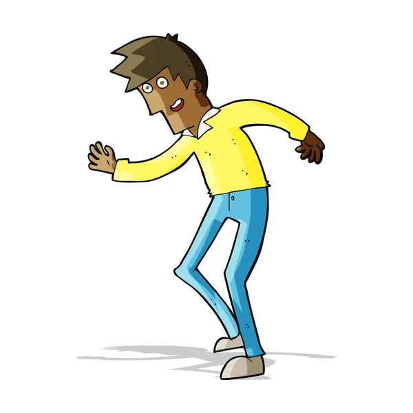 Γελοιογραφία χαρούμενος άνθρωπος χορό — Διανυσματικό Αρχείο