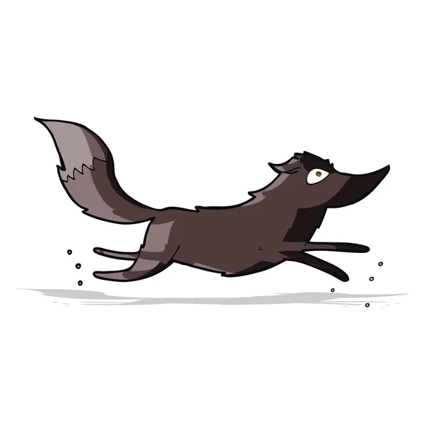 Dessin animé loup courir — Image vectorielle